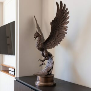 Купити скульптуру Фенікса з матової бронзи «Відродження Фенікса» – 65 см