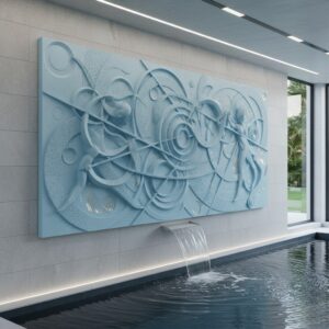"Аквасфера": Сучасний бетонний барельєф для басейну | Купити абстрактне мистецтво