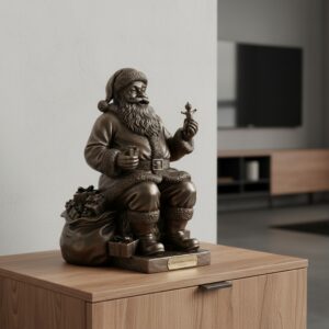 Купити бронзову скульптуру Санта Клауса "Різдвяний Спокій" – Ексклюзивний декор