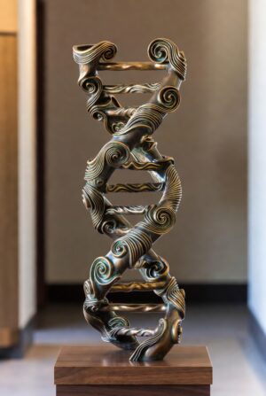 Купити бронзову скульптуру «Генетична Спіраль» | Аналог DNA Tower Чихулі, 18 см