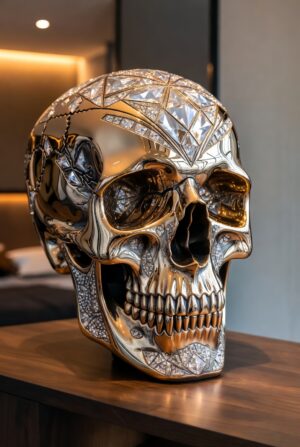 Купити бронзову скульптуру «Бронзовий Череп Вічності» — аналог Diamond Skull Херста, 105 см